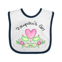 Inktastic Pawpaw's Girl Heart Flowers Girls Baby Bib