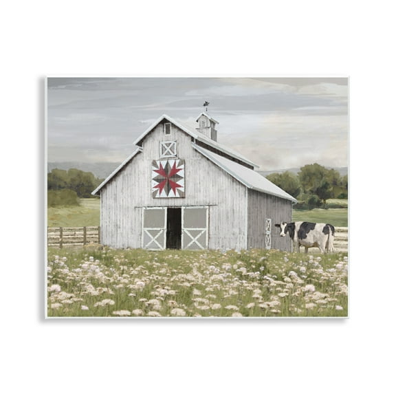 Stupell Industries Rustic Barn Meadow Landscape & Nature Painting Unframed Art Print Wall Art, 14 x 11