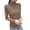 Khaki, variant on Womens Tops & T-Shirts- Round-Neck Casual Ladies Double-sided Velvet Cationic Self-heating Warm Bottoming Shirt Long-sleeved Outer Wear Short T-Shirt