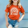 thumbnail image 2 of Toddler Girl Shirt Round Neck Cute Cartoon Print Short Sleeve T-Shirt Trendy Preppy Tops Girls Summer Tops T-Shirts Orange,1-2 Years, 2 of 4