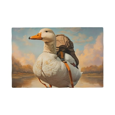 

Placemats Set of 4 / 6 Hiking Duck Placemats for Dining Table Indoor/Outdoors Heat Resistant Washable Placemats 18 x 12