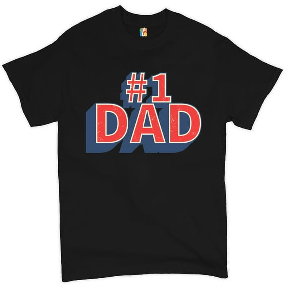Tee Hunt Number 1 Dad T-Shirt Father's Day Daddy Fatherhood Best Dad Men's Novelty Shirt