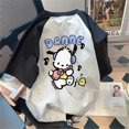thumbnail image 1 of Sanrio-Camiseta Kawaii de Pochacco para niña, Top de manga corta con estampado de dibujos animados, sudadera de Anime que combina con todo para estudiantes, regalo, 1 of 4