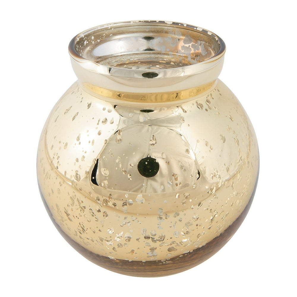 Gold Round Mercury Glass Bud Vases (6Pc) Home Decor 6 Pieces