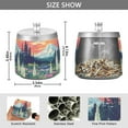 thumbnail image 2 of Yayeee Ashtray with Lid for Cigarette Smokeless Stainless Steel Home Ash Holder, Floral Mountain, 2 of 7