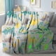 thumbnail image 4 of Sofa Vama Ropa de Cama Manta suave para dormir con diseño de dinosaurios y hojas que brilla en la oscuridad, decoración de cumpleaños, manta mágica con luz. for Navideño, 4 of 4
