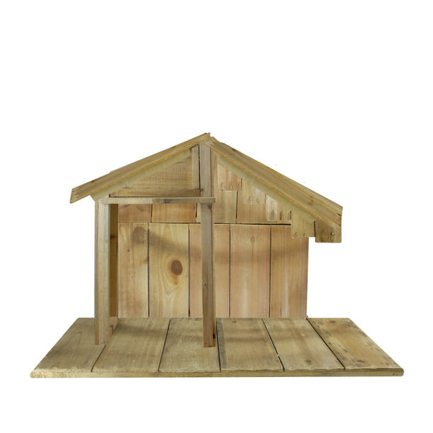 30 Wooden Religious Nativity, Wooden Nativity Stable