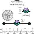 thumbnail image 5 of Body Candy Womens 14G 316L Stainless Steel Black Helix Cartilage Earring Purple Love Flower Mens Industrial Barbell 1 1/2, 5 of 5