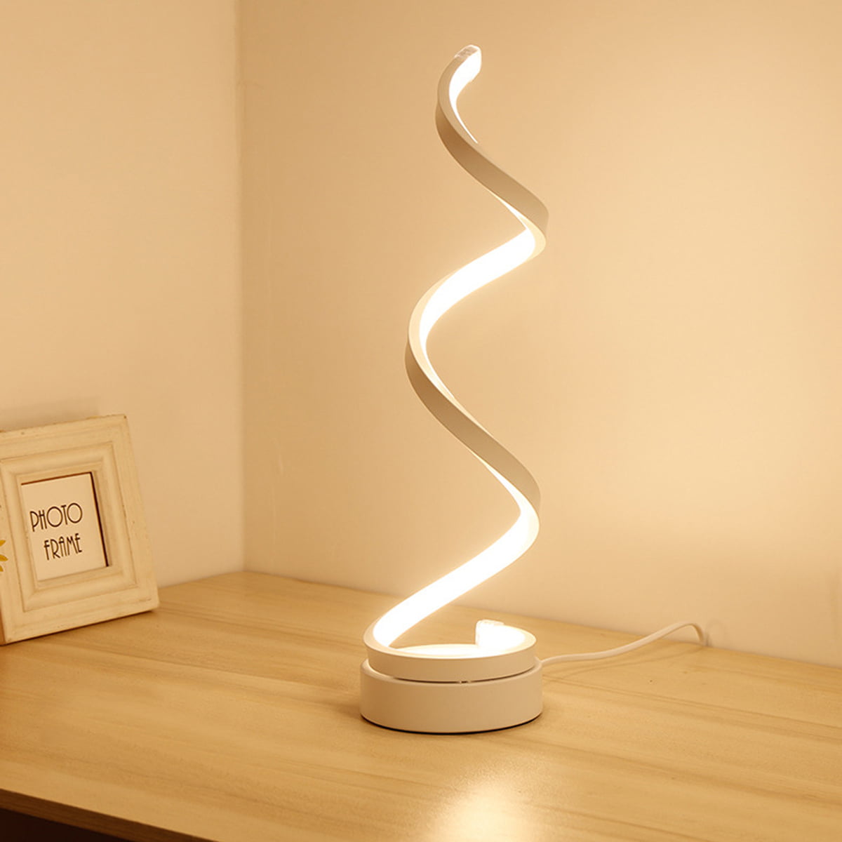 Spiral led table lamp, arc table lamp, modern minimalist lighting