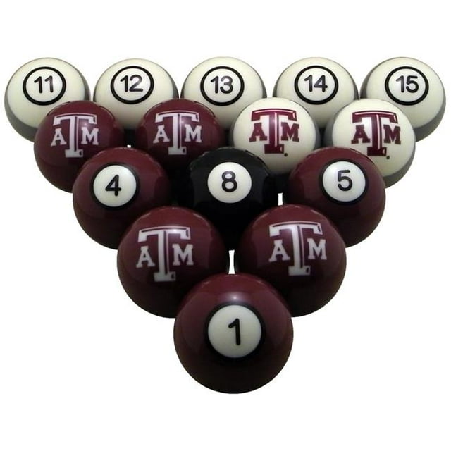 Wave7 TAMBBS100N Texas A&M University Billiard Numbered Ball Set