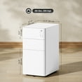 thumbnail image 3 of Vinsetto Steel File Cabinet with 3 Drawers, Lockable Filing Cabinet, White, 3 of 10