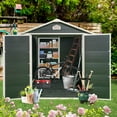 thumbnail image 1 of GOWE Abri de Rangement Extérieur en Résine 6 Pi x 8 Pi – Parfait pour Ranger les Meubles de Patio, Abri de Rangement Extérieur : Doté d'Une Conception à Empreinte Mince pour l'Équipement de Pelouse et les Outils de Jardinage, Tout en s'Ajuste Bien al, 1 of 5