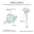 thumbnail image 6 of Rosec Jewels Real Ethiopian Opal Flower Engagement Ring (8mm, AAA Quality) - Opal Statement Ring with Diamond - with Jewelry Box, 18K White Gold, US 3.50, 6 of 10