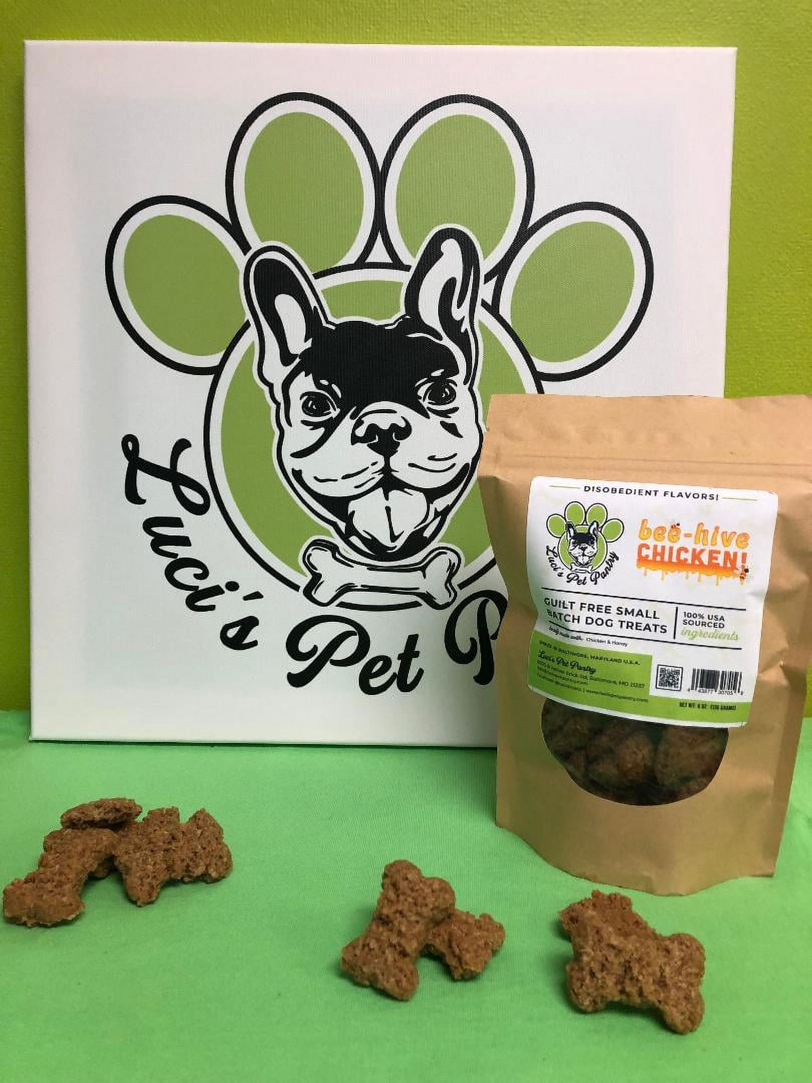 Beehive Chicken "Honey & Chicken Biscuits" Homemade Dog & Puppy Treats! Gift Box with 4 - 6 oz. Treat Bags