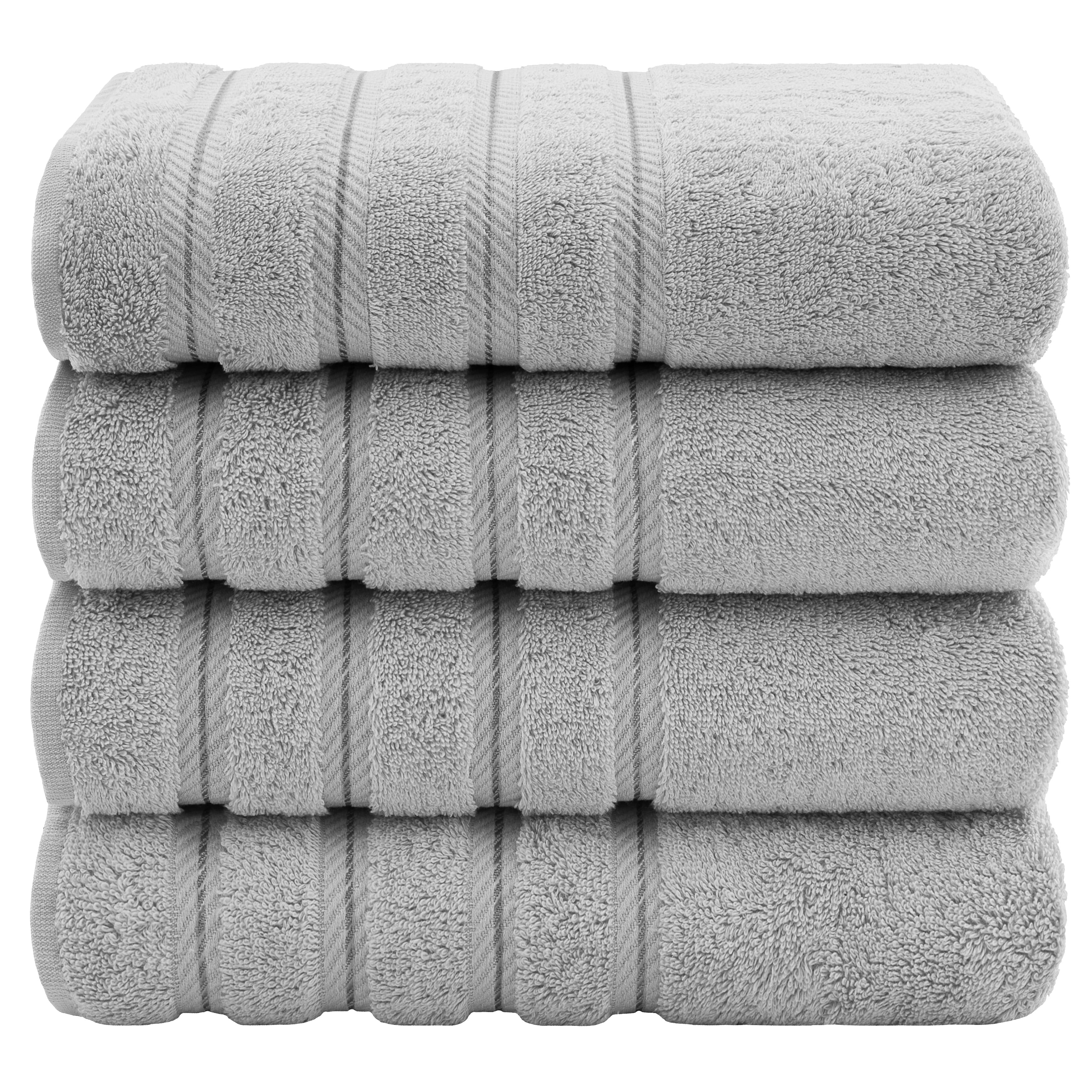 Cotton Paradise Bath Towels, 100% Turkish Cotton 27x54 inch 4 Piece Bath  Towel Sets for Bathroom, Soft Absorbent Towels Clearance Bathroom Set, Gray