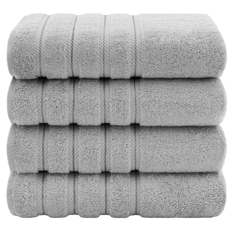 American Soft Linen Bath Towels 100% Turkish Cotton 4 Piece Luxury Bath  Towel Sets for Bathroom - Rockridge Gray 