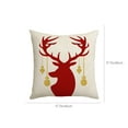 thumbnail image 3 of LanSuare Merry Christmas Pillow Cover, 18x18 Inches Red White Christmas Tree Elks Pattern Pillowcase, for Sofa Couch, Christmas Office, Bedroom Decoration, 3 of 6