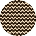 thumbnail image 1 of Ahgly Company Machine Washable Indoor Round Transitional Black Brown Area Rugs, 5' Round, 1 of 7