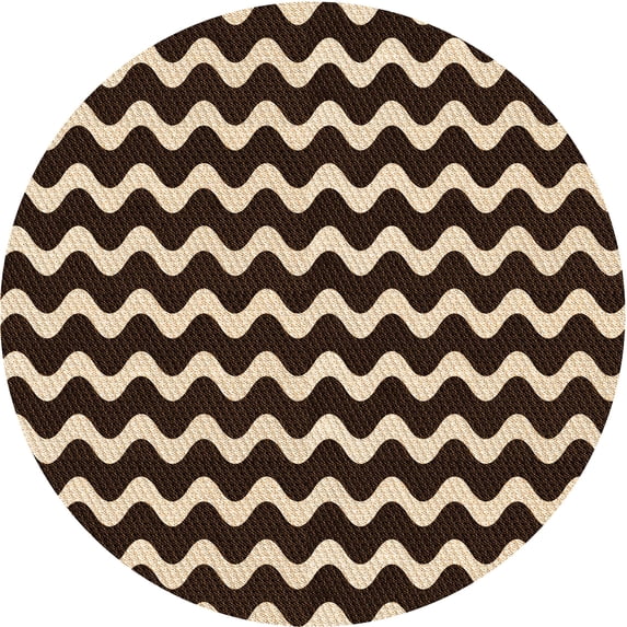 Ahgly Company Indoor Square Patterned Black Bean Brown Area Rugs, 3' Square
