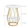 thumbnail image 5 of Dextrus Round End Tables,2-Tier Modern Gold Round Coffee Sofa Side Table with Faux Marble Top and Gold Metal Frame,Accent Table Nightstand for Living Room Bedroom, Faux Marble White & Gold, 5 of 10