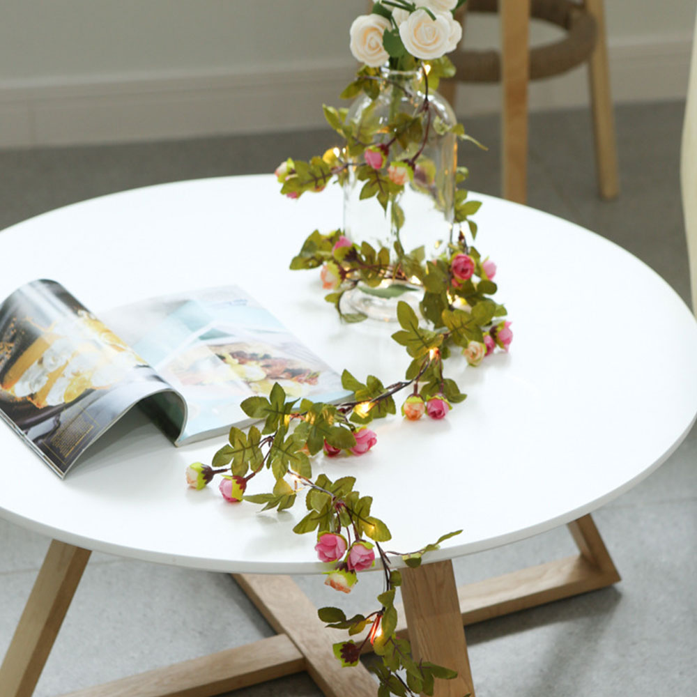 Willstar Artificial Rose Flower Garland String Lights, Battery Powered