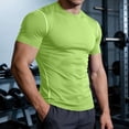 thumbnail image 2 of Wrtxtat Muscle Shirts for Men Crewneck Slim Fit Short Sleeve Tshirts Lighwteight Summer Basketball Running Trainnig Gymnastics Tee Shirt Green XXXL, 2 of 9