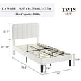 thumbnail image 5 of VECELO Twin Size Upholstered Beds, Modern Platform Bed Frame with Adjustable Headboard, Wooden Slats Support/No Box Spring Needed, White, 5 of 12