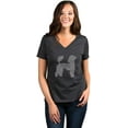 thumbnail image 2 of Thread Tank Poodle Dog Silhouette Women's Relaxed V-Neck T-Shirt Tee Charcoal 2X-Large, 2 of 6