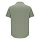 thumbnail image 4 of Playera Elvqul para Hombre Casuales Algodón Verde Lino sin Estampado Manga Corta con Solapa Botones, 4 of 8