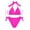 Hot Pink, variant on QURATI Swimwear Women Bikini Set Two Piece Swimsuit Tie Bathing Suit Cute Swimwear Black L