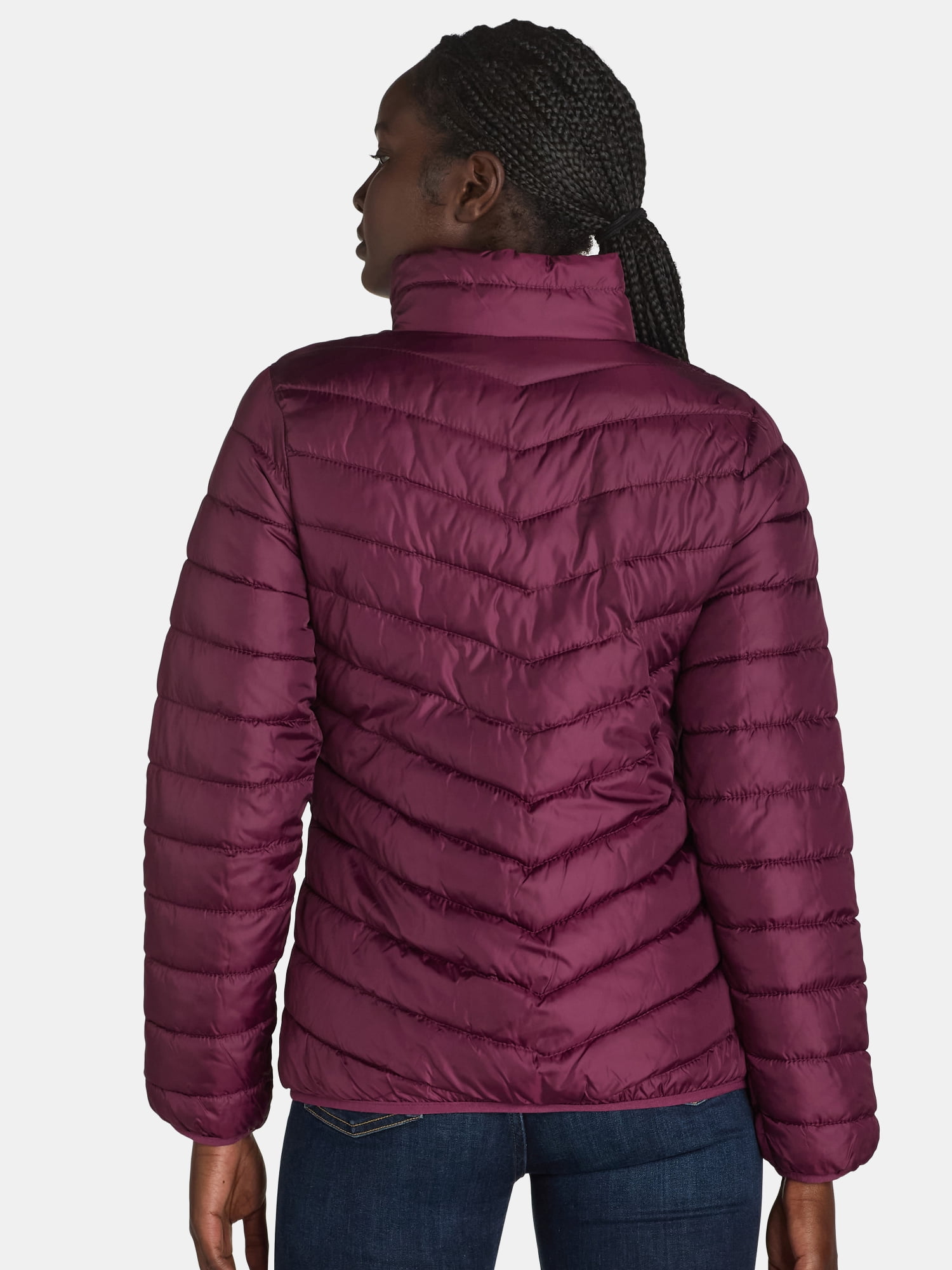 Big Chill Women's and Women’s Plus Packable Puffer Jacket, Midweight, Sizes S-3X