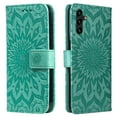 thumbnail image 3 of SaniMore for Samsung Galaxy A14 5G Case with Card Holder, Embossed Magnetic Wallet Soft TPU + PU Leather Cover with Practical Bracket + Detachable Hand Strap Shockproof Protective Shell, Green, 3 of 8