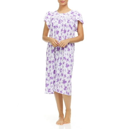

EZI Women s Cotton-Rich Short Sleeve Darling Nightgown