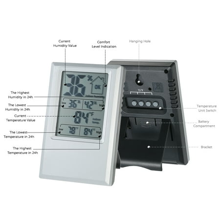 C F Digital Thermometer Hygrometer Indoor Temperature Humidity