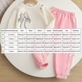 thumbnail image 3 of NIEWTR Kids Sweatsuits Girls 2 Piece Set Toddler Infant Girl Long Sleeve Crewneck Top with Relaxed Fit Sweatpants Casual Loungewear for Play Fall Winter(A-White,4 Years), 3 of 7