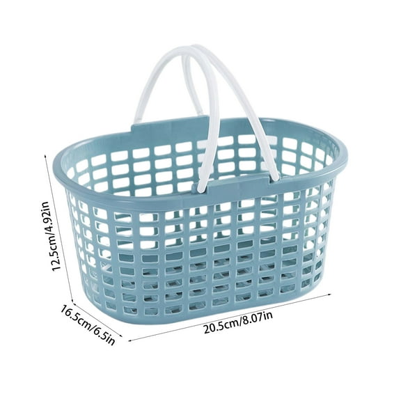 VQPeo Portable Storage Basket Shower Storage Basket Plastic Basket Shower Basket Plastic Tote with Handle Portable(Blue)