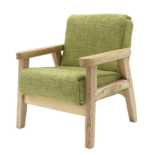 TISHITA Fauteuil Fait Main 1/12 pour Maison de Poupée BJD Miniature Salon Modèle Vert