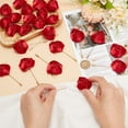 thumbnail image 3 of 24 PCS Groom Boutonniere Wedding Silk Rose 1.7inch Wide Dark Red Rose Corsages with Pin Rose Lapel Pin Boutonniere Satin Rose Boutonniere Flower for Men's Boutineer Suit Decoration, 3 of 6