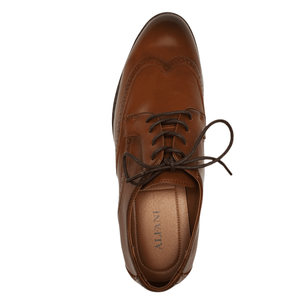 Alfani Mens Leyden Brogue Wingtip Lace-up Oxfords Cognac  display picture 2