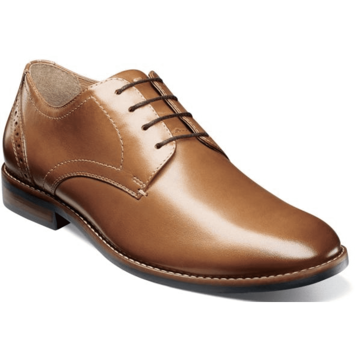 Nunn Bush Nunn Bush Fifth Ward Flex Plain Toe Oxford Shoes Cognac Leather 84815221 Walmart