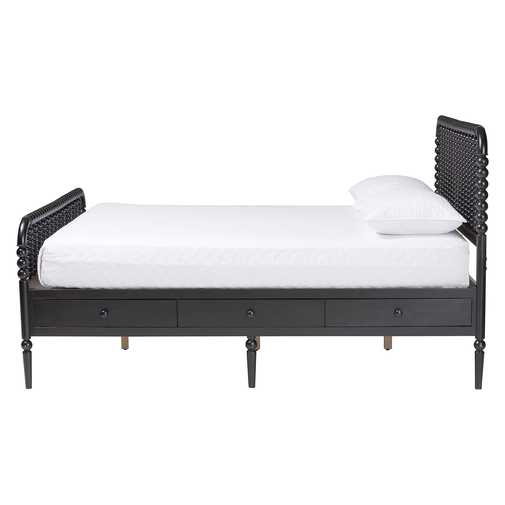 Baxton Studio Lucera Mid-Century Modern Platform Bed, Full, Black