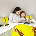 thumbnail image 6 of Feelyou Cartoon Softball Sports Bedding Comforter Set, Est Sleep Repeat Twin Comforter Sets, Teens Kids Girls Teens Reversible Bedding Set, Lightweight Room Decor, 2pcs, 6 of 9