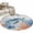 Blue Orange, variant on Sea Turtle Coastal Round Area Rug 3.3Ft Washable Circle Rugs for Dining Room Table, Blue Red Summer Beach Coral Nautical Wood Non-Slip Carpet Floor Mats Indoor Outdoor Carpet Runner Home Decor