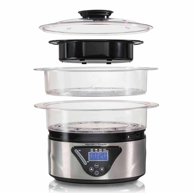 Hamilton Beach® Two-Tier Digital Food Steamer and Rice Cooker, Color: Silver