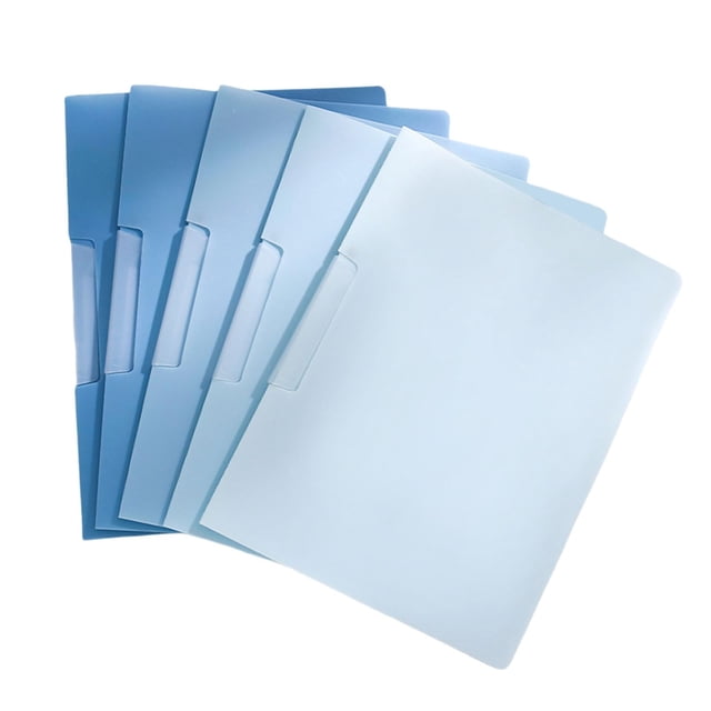 5Pcs File Sleeves With Rotating Clamp Document Test Paper Organizers Letter Size Filing Folder Hold 30 Sheets For