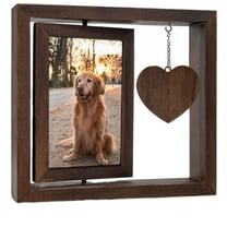 LEHOZIHEQ Wooden Photo Frame, Dog Memorial Gifts for Loss of Dog, Rotating Wooden Picture Frame for 4x6 Photo, Dog Loss Sympathy Bereavement Remembrance Gift