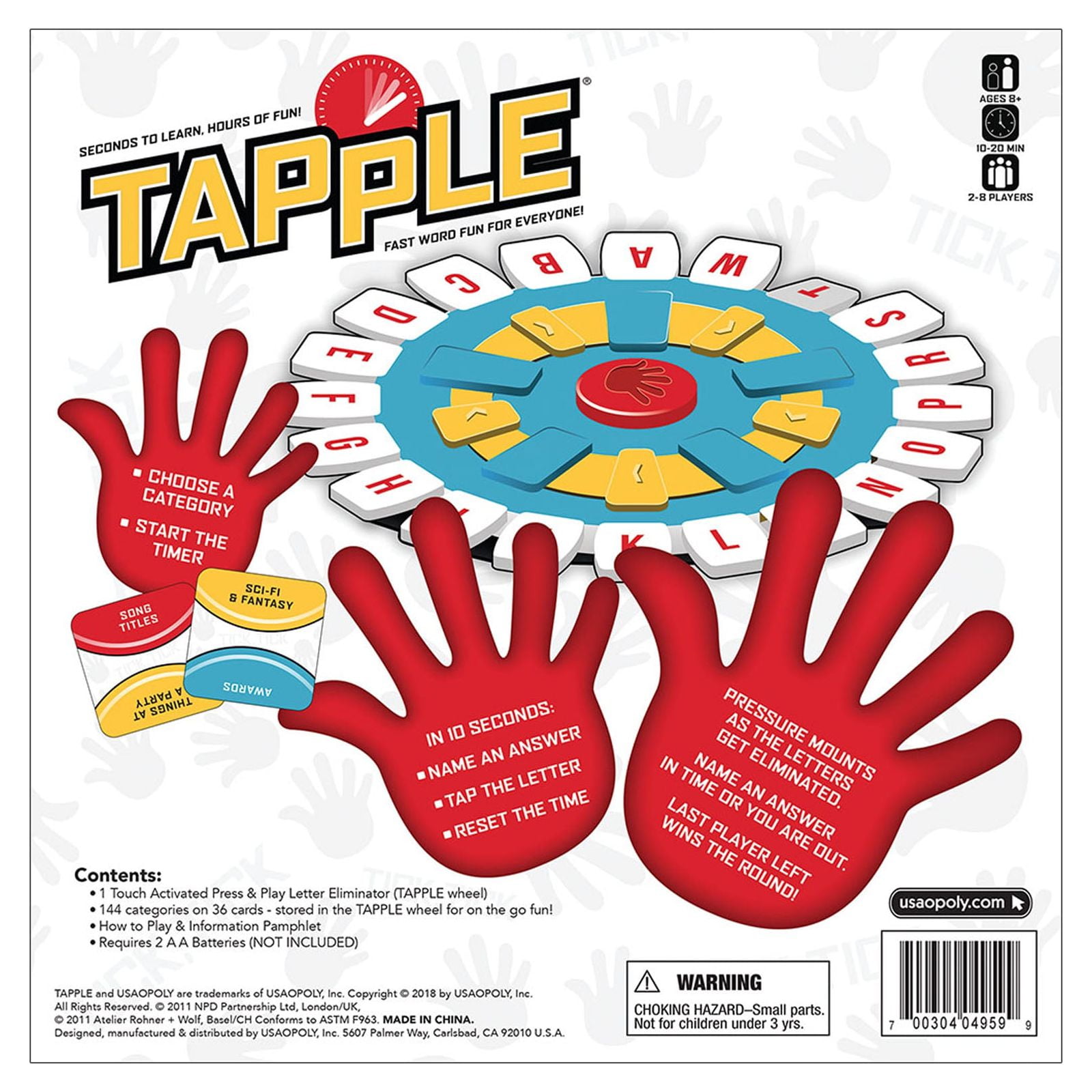 Tapple Review, A fast playing word based party game that is great for  groups and public play