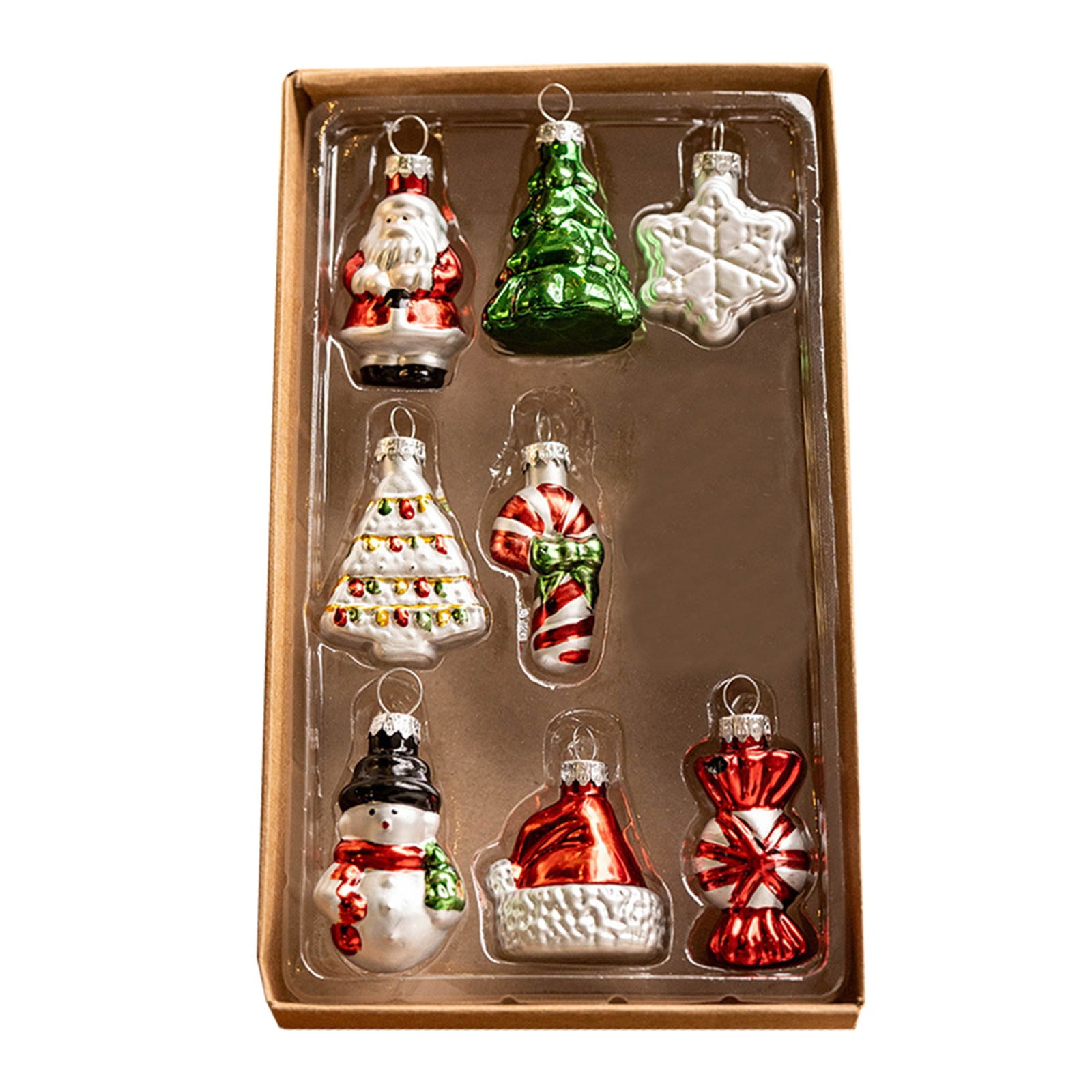 Vintage Traditional Christmas Ornaments Glass Set Of 9 Christmas
