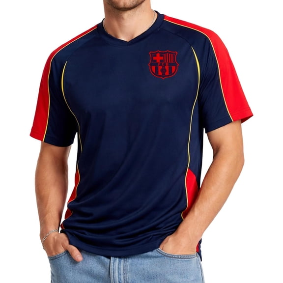 Icon Sports FC Barcelona Shirt - Officially Liecensed Jersey | Highlight, Navy, Small
