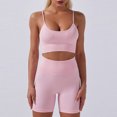 thumbnail image 6 of Women's Sports Bra Sports Yoga Bra And Shorts Sports Underwear Wearing Fitness Yoga Clothes Set Wireless Bras for Women Pink L, 6 of 7